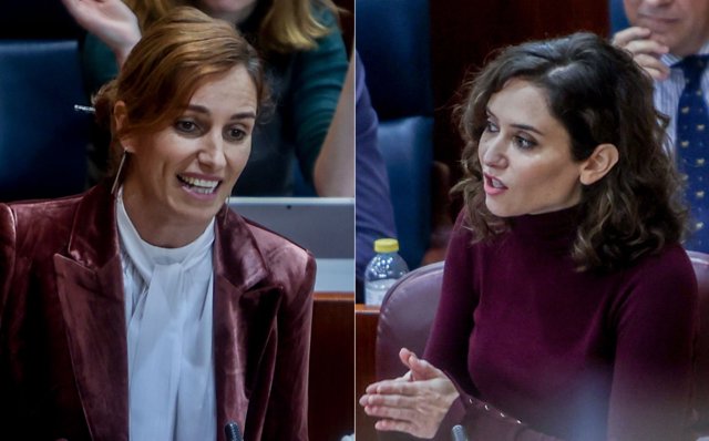Mónica García e Isabel Díaz Ayuso en la Asamblea de Madrid