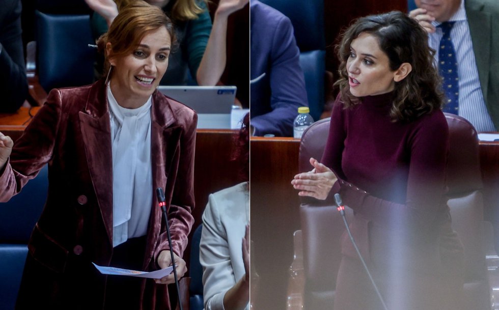 Mónica García e Isabel Díaz Ayuso en la Asamblea de Madrid