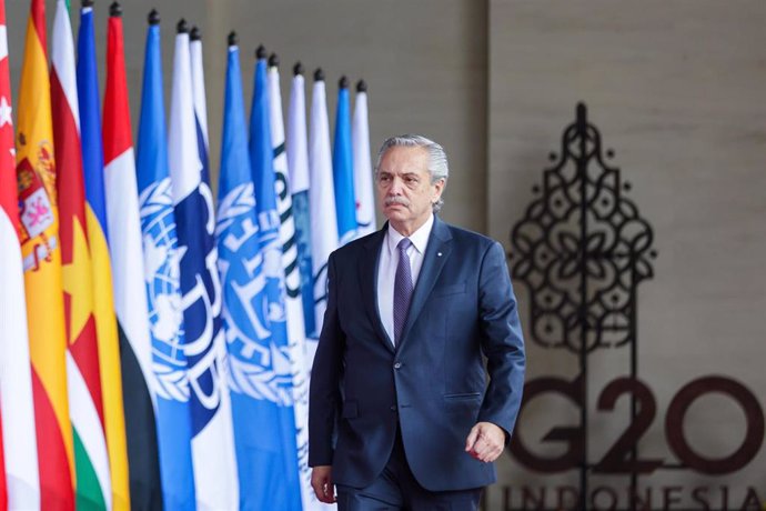 Alberto Fernández, presidente de Argentina, en la reunión de líderes del G20 en Bali (Indonesia)