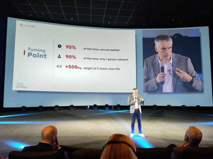 Vincent Cobée, consejero delegado de Citron, durante la presentación del 'concept car' Oli en Madrid, a 16 de noviembre de 2022.
