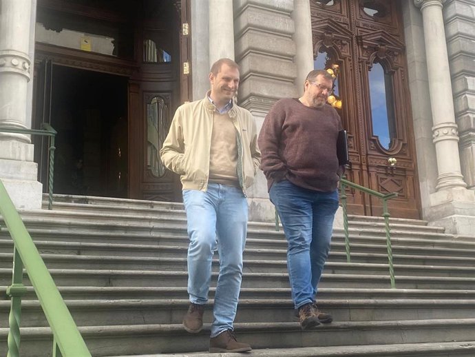 Adrián Pumares y Álvaro Álvares García, de la Asociación de Bolo Celta.