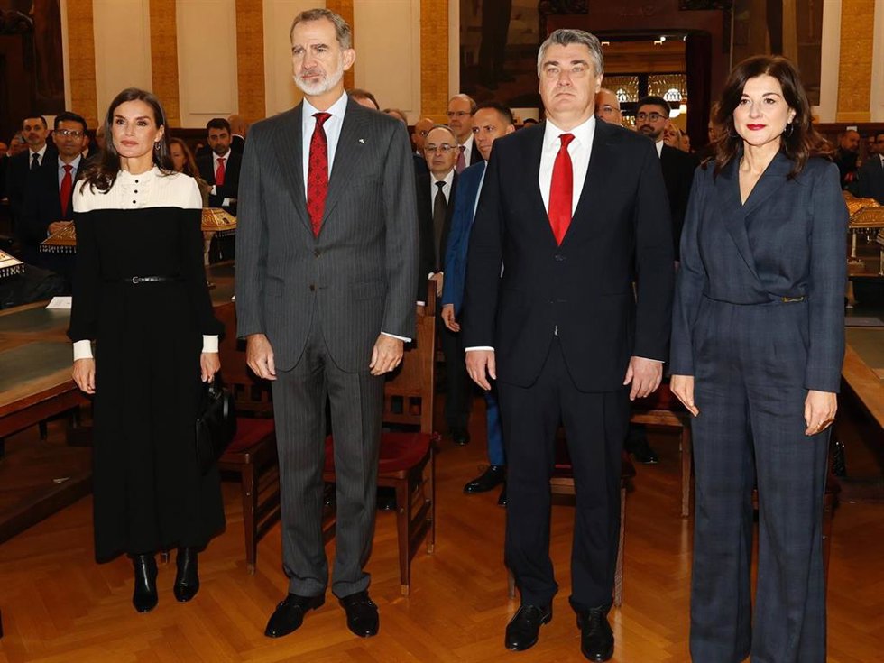 Los Reyes, el Presidente croata y la primera dama, en la inauguración del Foro IFMIF-DONES