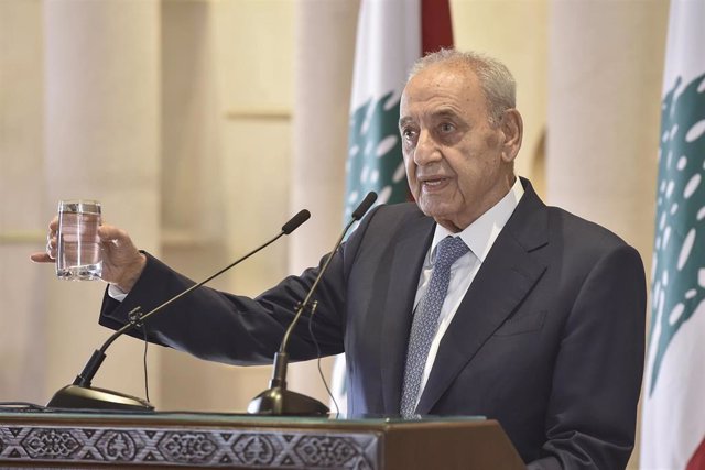 Archivo - El presidente del Parlamento de Líbano, Nabih Berri