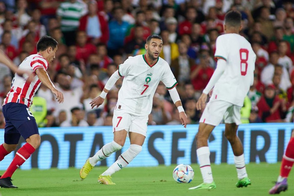 Archivo - Hakim Ziyech durante el amistoso entre Marruecos y Paraguay