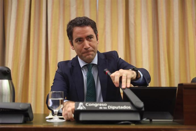 Archivo - El exsecretario general del PP Teodoro García Egea en la Comisión de Seguridad Vial, en el Congreso de los Diputados, a 14 de julio de 2022, en Madrid (España). Durante la sesión han elegido al exsecretario general del PP Teodoro García Egea c