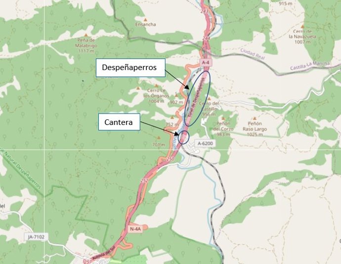 El Gobierno licita por 4,6 millones las obras de modernización y mejora de túneles en A-4 y A-44