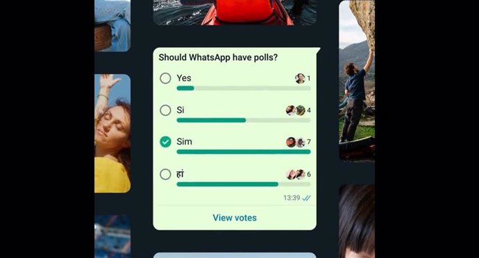 Captura de las encuestas de WhatsApp