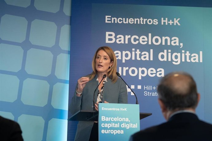 Metsola durante su intervención