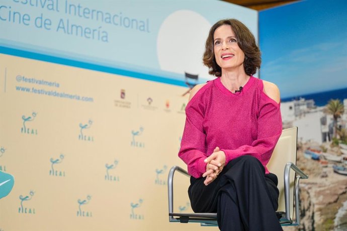 Aitana Sánchez-Gijón en una entrevista durante su paso por Fical.