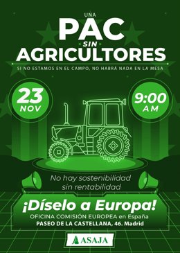 Cartel de la concentración contra la reforma de la PAC.