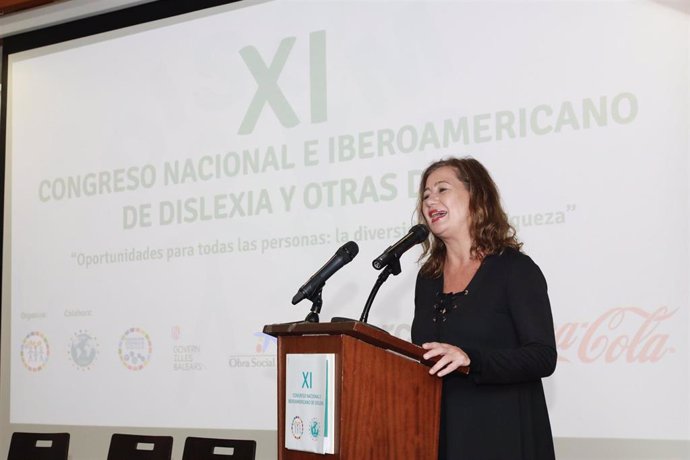 La presidenta del Govern, Francina Armengol, asiste a la inauguración del 11 Congreso de Dislexia y otras Dificultades Específicas de Aprendizaje