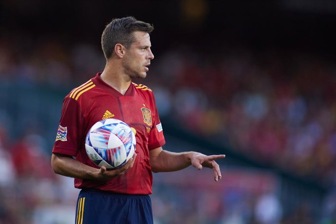 Archivo - Cesar Azpilicueta of Spain gestures during the UEFA Nations League, Group A2, football match played between Spain and Portugal at Benito Villamarin stadium on June 2, 2022, in Sevilla, Spain.