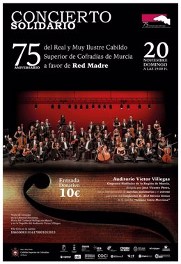 El concierto solidario se celebrará en el Auditorio regional Víctor Villegas