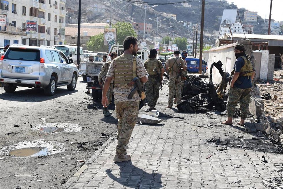 Archivo - Explosión de un coche bomba en Yemen en una imagen de archivo