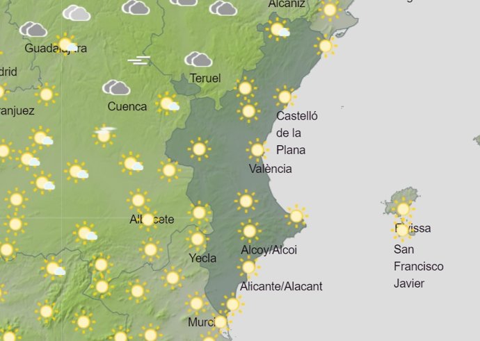 Predicción meteorológica domino 20 de noviembre