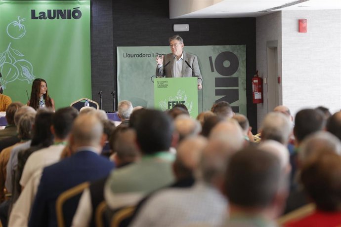 El 'president' de la Generalitat, Ximo Puig, en el XV Congreso de la Unió Llauradora i Ramadera