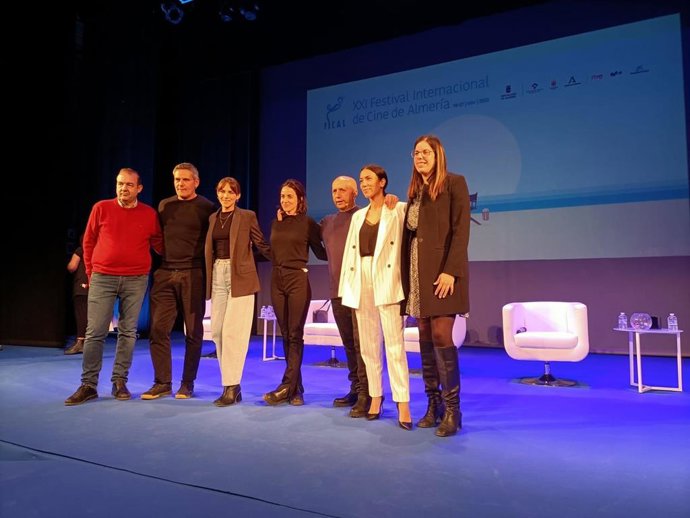 Los intérpretes Aura Garrido, Roberto Enríquez, Macarena García e Itziar Miranda participan en una mesa redonda en Fical.