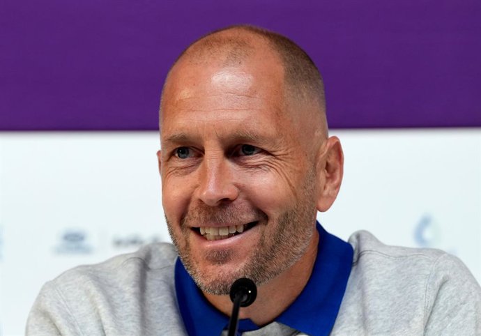 20 November 2022, Qatar, Doha: USA manager Gregg Berhalter reacts during a press conference at the Main Media Centre during the 2022 FIFA Qatar World Cup. Photo: Peter Byrne/PA Wire/dpa
