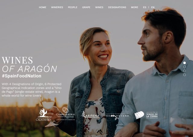 Nueva página web 'winesfromaragon.Com'.