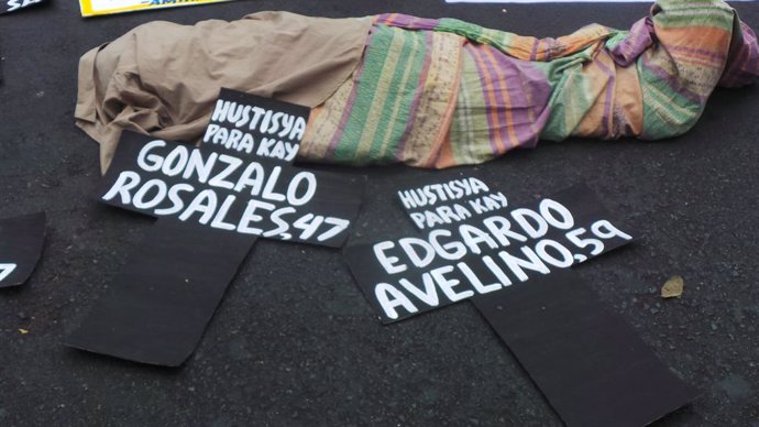 Protesta por las ejecuciones en la isla de Negros, en Filipinas