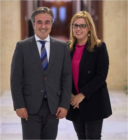 Los diputados por Cantabria del Partido Popular, Elena Castillo y Diego Movellán