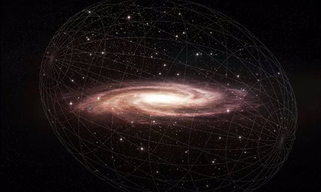 Los astrónomos han descubierto que el halo estelar de la Vía Láctea, una nube de estrellas difusas alrededor de todas las galaxias, tiene forma de zepelín y está inclinado.