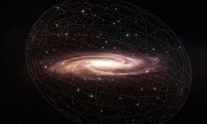 Los astrónomos han descubierto que el halo estelar de la Vía Láctea, una nube de estrellas difusas alrededor de todas las galaxias, tiene forma de zepelín y está inclinado.
