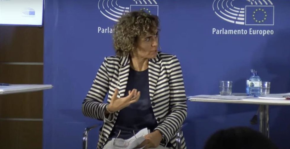 La eurodiputada Dolors Montserrat en un seminario organizado por la Oficina del Parlamento Europeo en España sobre la respuesta de la Unión Europea para proteger la salud mental. En Madrid (España), a 24 de octubre de 2022.