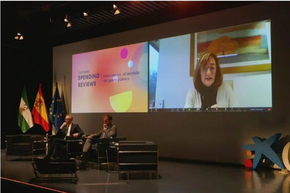 La presidenta de la Autoridad Independiente de Responsabilidad Fiscal (AIReF), Cristina Herrero, participa en la jornada sobre el Spending Reviews organizada por el Instituto de Estudios sobre la Hacienda Pública de Andalucía (Iehpa).