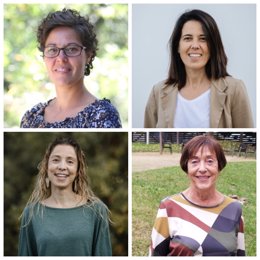 Las investigadoras de la UdG, de izquierda a derecha y de arriba abajo, Laura Vall-llosera, Gemma Renart-Vicens, Laura Serra y Carme Saurina