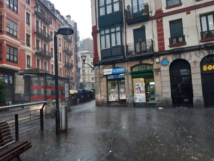 Lluvia en Bilbao este lunes