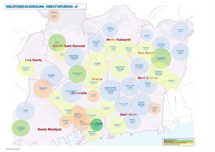 Mapa de biblioteques de Barcelona