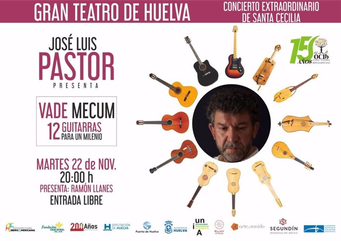 Cartel del concierto de José Luis Pastor este martes en el Gran Teatro de Huelva.