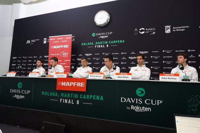 Los jugadores de la selección española de las Finales de la Copa Davis 2022 en rueda de prensa