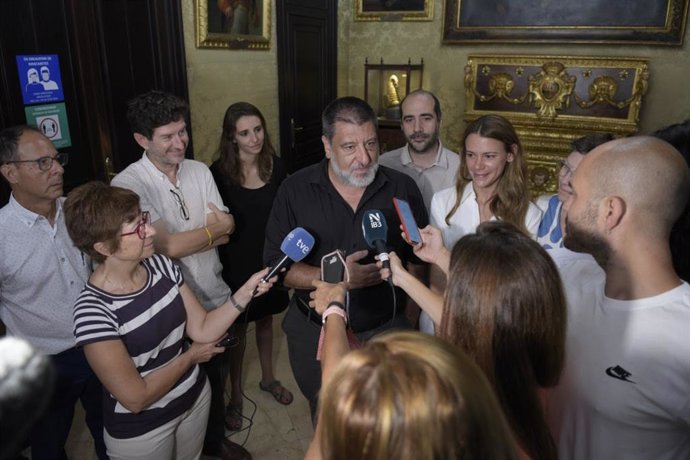 El portavoz de Podemos en el Ayuntamiento de Palma, Jesús Jurado, en declaraciones a los medios.