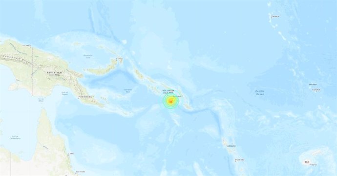 Epicentro del terremoto de magnitud 7 que ha sacudido las islas Salomón