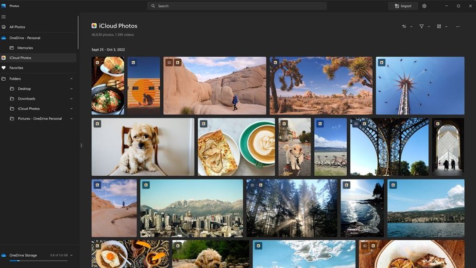 Archivo - Captura de la interfaz de iCloud
