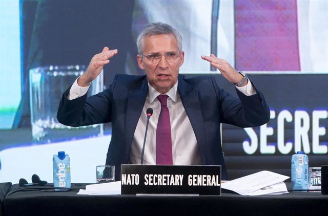 El secretario general de la Organización del Tratado del Atlántico Norte (OTAN), Jens Stoltenberg, interviene durante la sesión plenaria de la tercera jornada de la 68º sesión anual de la Asamblea Parlamentaria de la OTAN