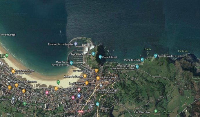 Zona de búsqueda del pescador desaparecido