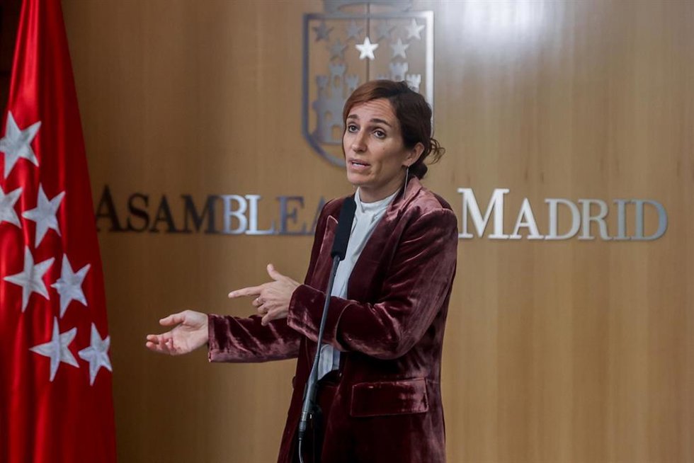 La portavoz de Más Madrid en la Asamblea, Mónica García, interviene en rueda de prensa. Archivo.
