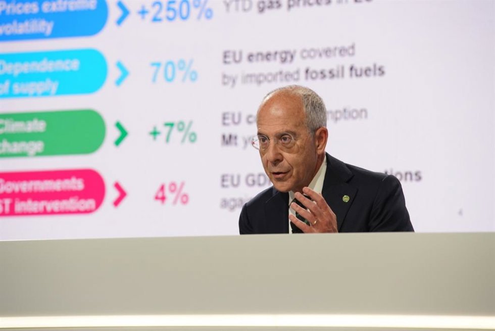 El consejero delegado de Enel, Francesco Starace, en el Capital Markets Day del grupo de 2022
