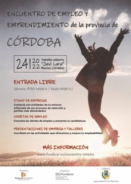 Cartel del Encuentro de Empleo y Emprendimiento de la Provincia de Córdoba.