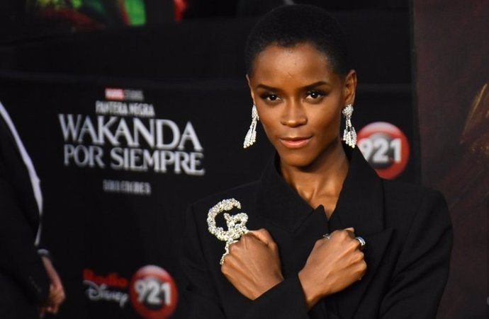 November 9, 2022, Satelite City, Mexico: Actress Letitia Wright attends red carpet of the Black Panther: Wakanda Forever Fan Event at Plaza Satelite. On November 9, 2022 in Satelite City, Mexico.