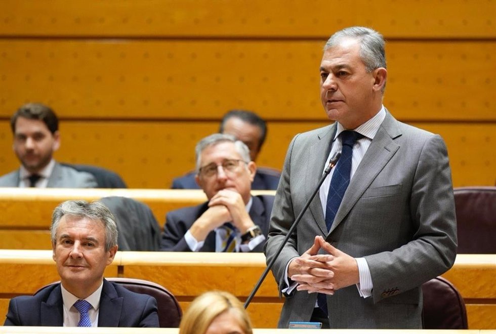 El senador del PP y candidato 'popular' a la Alcaldía de Sevilla, José Luis Sanz, en el Senado.
