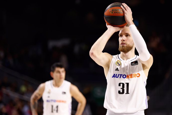 Dzanan Musa of Real Madrid in action during the spanish league, Liga ACB Endesa - Regular Season, basketball match played between Real Madrid Baloncesto and UCAM Murcia at Wizink Center pavilion on november 20, 2022, in Madrid, Spain.