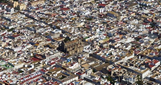 Vista aérea del centro de El Puerto de Santa María (Cádiz)