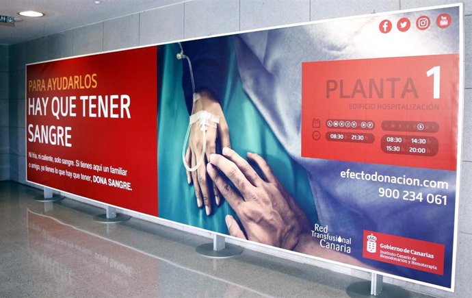 Cartel del Instituto Canario de Hemodonación y Hemoterapia (ICHH)