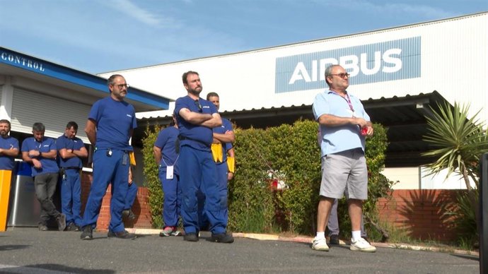 Imagen de archivo de los paros de trabajadores en Airbus Tablada en octubre de 2022.