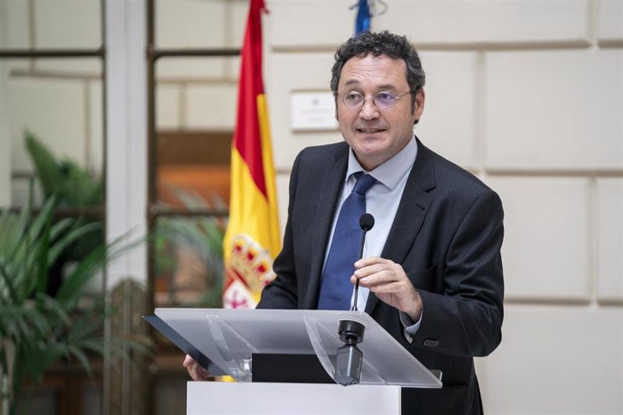 El fiscal general del Estado, Álvaro García Ortiz, interviene durante la presentación de un convenio.