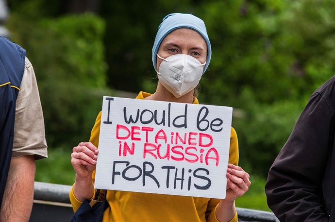 Archivo - Manifestación en Alemania en contra de la guerra en Ucrania y el silenciamiento de periodistas en Rusia